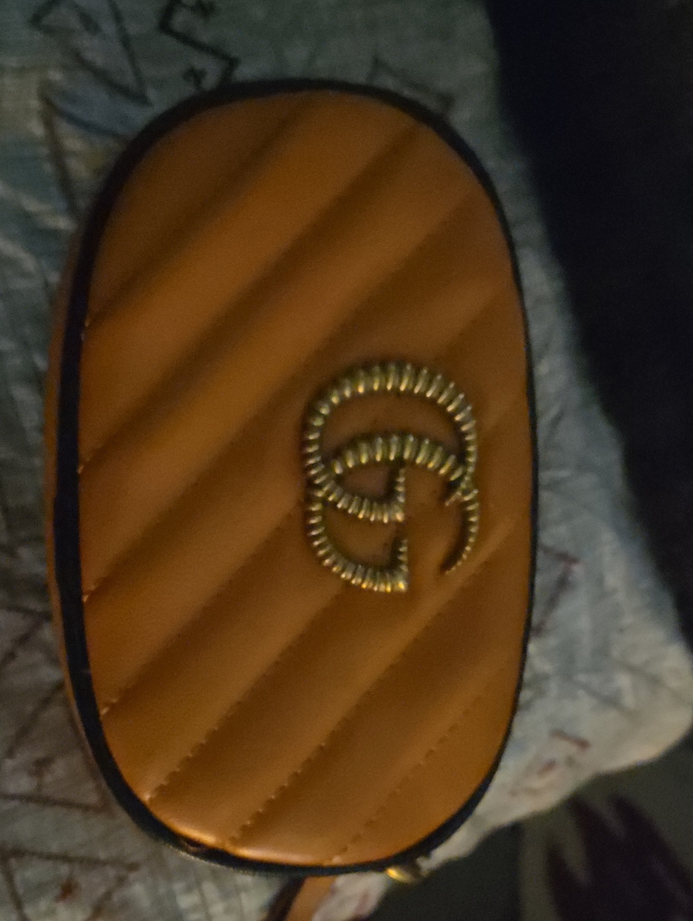 Gucci Quilted Orange Crossbody with Gold Double G
